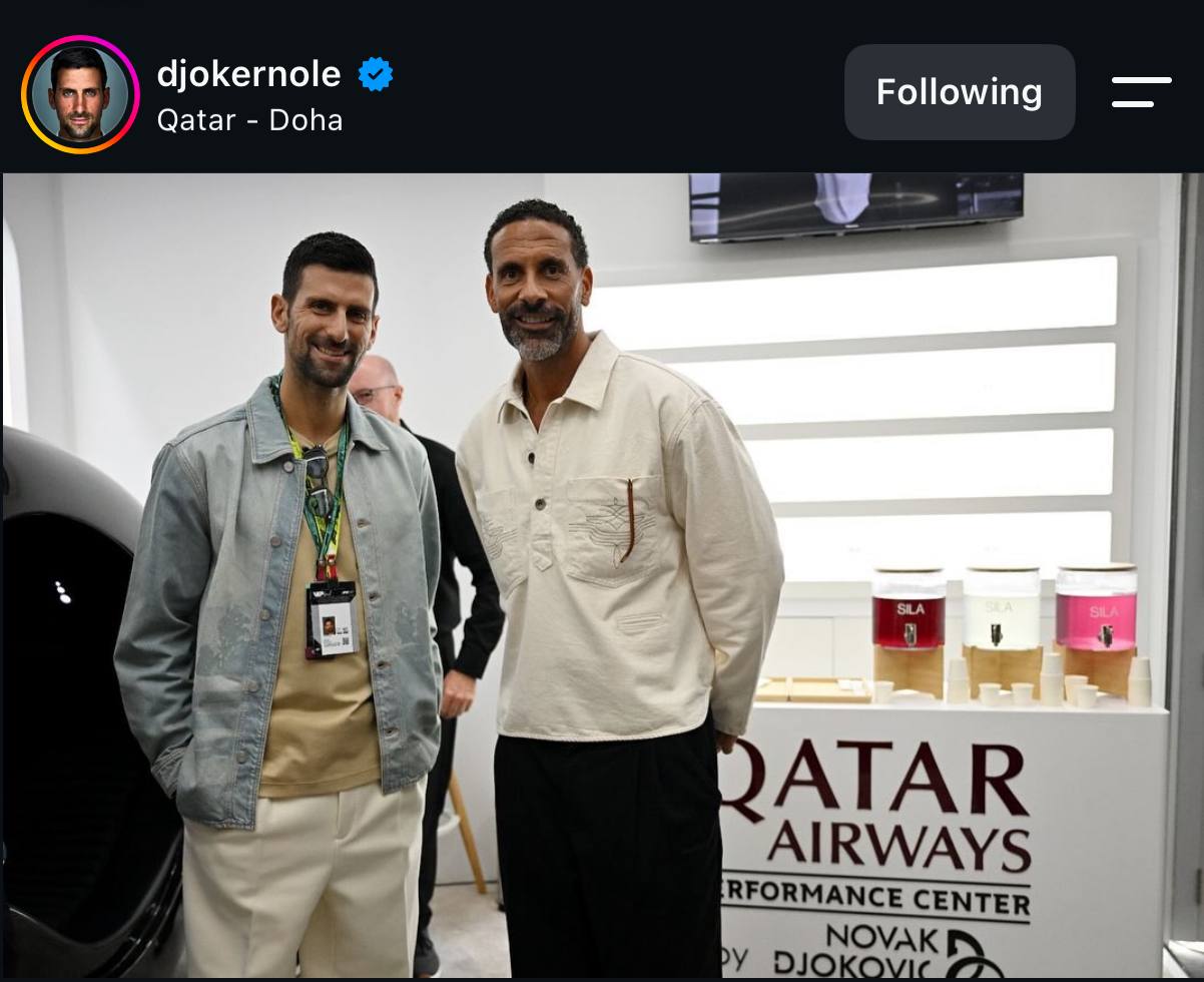 Novak Djokovic and Rio Ferdinand with Wellness Pod
